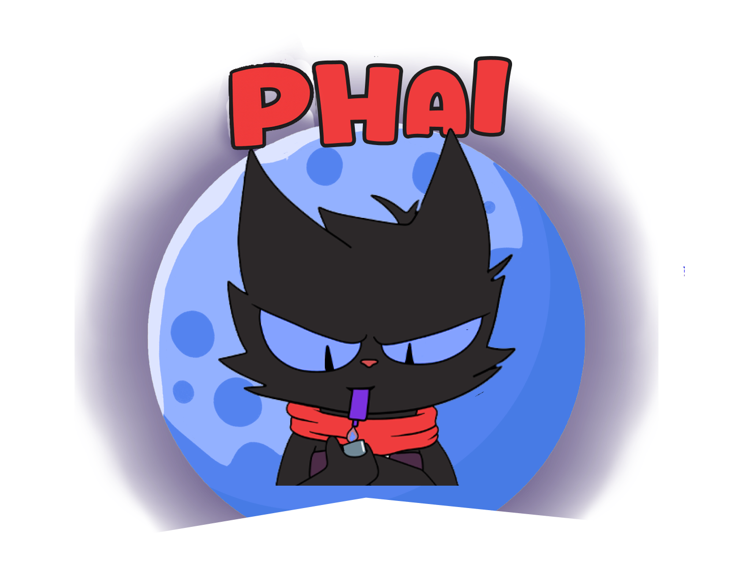 PHAI Logo - Moon with cat theme